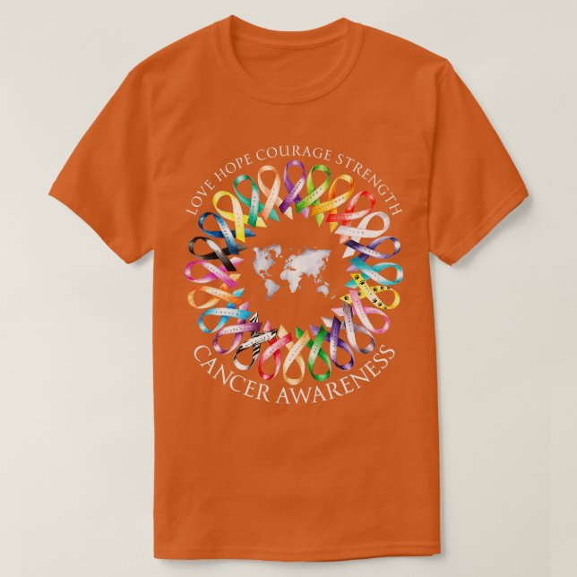 All Cancer Matters Awareness Fight All Cancer Ribb T-Shirt (Design Front)