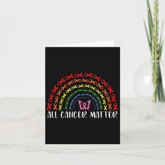 All Cancer Problem Ribbon Awareness Saying World C Card (Front)