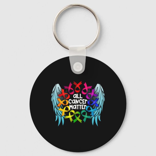 All Cancer Problem World Cancer Awareness Multicol Keychain (Front)