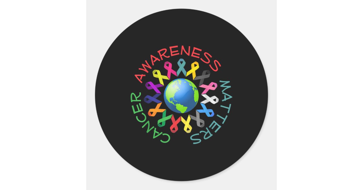 All Cancer Ribbons For All Cancer Awareness Classic Round Sticker | Zazzle