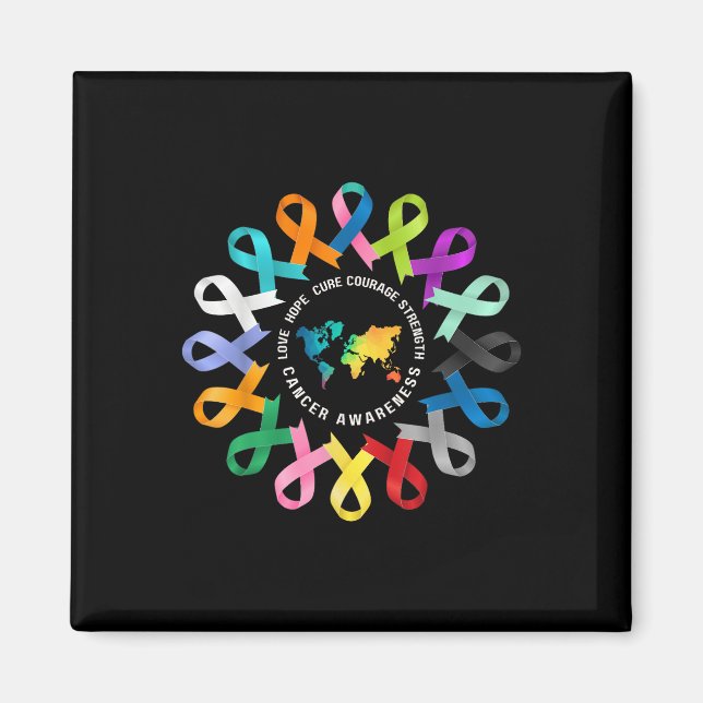 All Cancer S Awareness Fight Cancer Ribbon Support Magnet (Front)