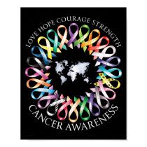 All Cancer S Survivors Awareness Fight Ribbon Supp Poster