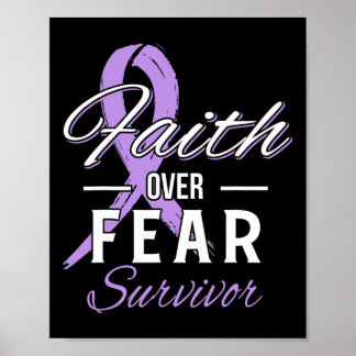 All Cancer Survivor Faith Over Fear Christian Gift Poster