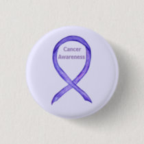 All Cancers Awareness Lavender Ribbon Button Pin