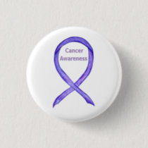 All Cancers Awareness Lavender Ribbon Button Pin