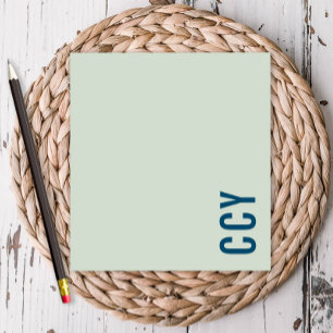 All Cap Sideways Monogram Green Personalized Notepad