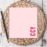 All Cap Sideways Monogram Pink Personalized Notepad<br><div class="desc">This fun notepad features your initials or name on the side of the pad.  Add your personalization using the template form. To change the font,  style,  color or layout,  select the option to "customize further".</div>