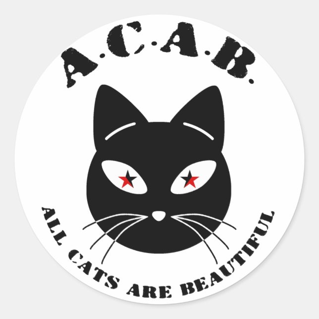 All Cats Are Beautiful Classic Round Sticker (Front)