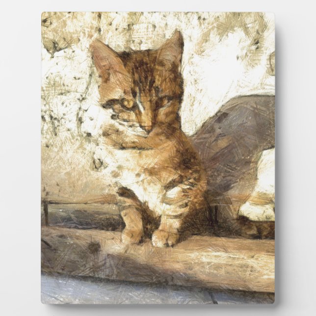 All Cats Are Black In The Dark Pencil Sketch Plaque (Front)