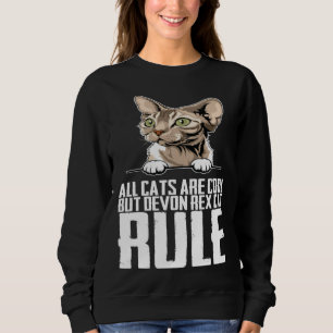 All cats are cool but devon rex cat rule sweatshirt