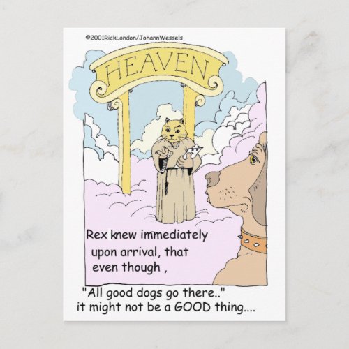 All Cats Go To Heaven Funny Gifts  Tees Postcard