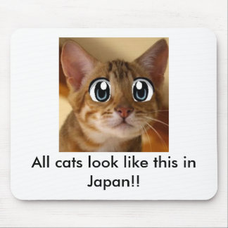All cats look like this in Japan!! - Mouse Pad