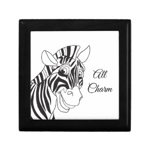 "All Charm" Lively Zebra Black & White Trendy Gift Box