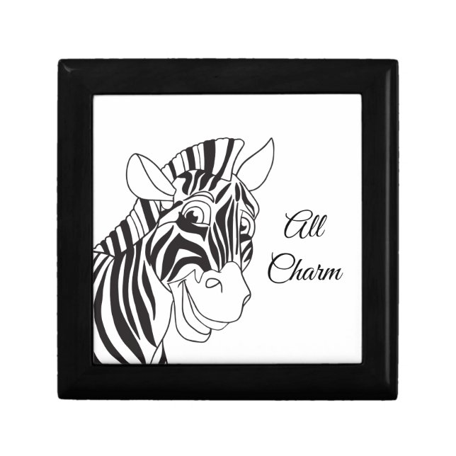 "All Charm" Lively Zebra Black & White Trendy Gift Box (Front)