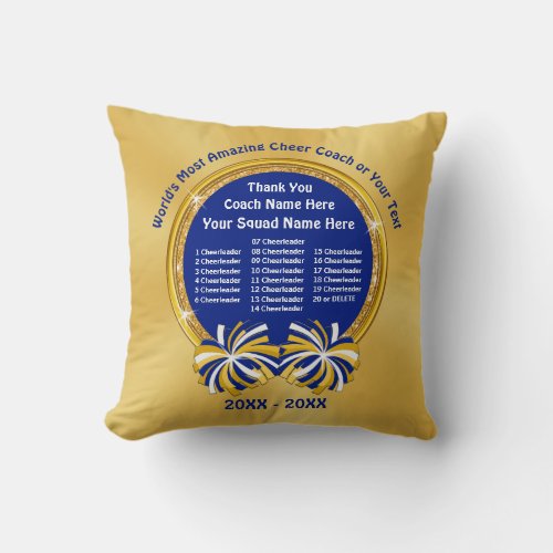 ALL Cheerleaders Thank You Gift for Cheer Coach Throw Pillow