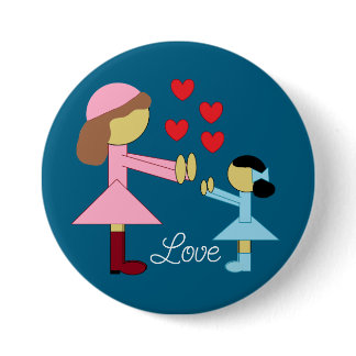 All Children Need Love: Deep Sea Blue Button