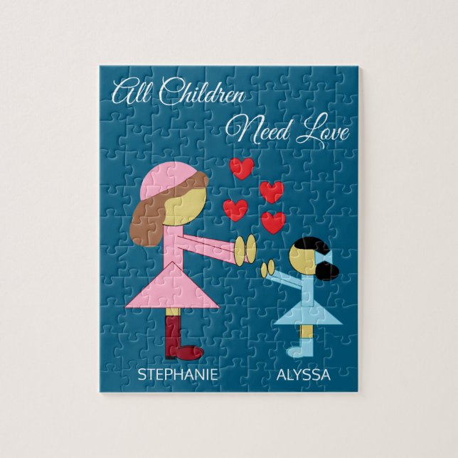 All Children Need Love: Deep Sea Blue Jigsaw Puzzle (Vertical)