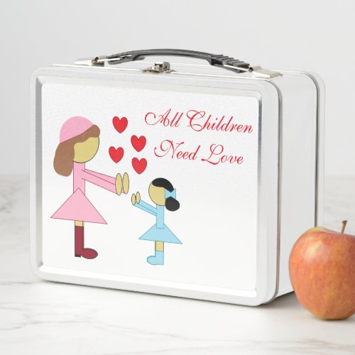 All Children Need Love II  Moms Metal Lunch Box