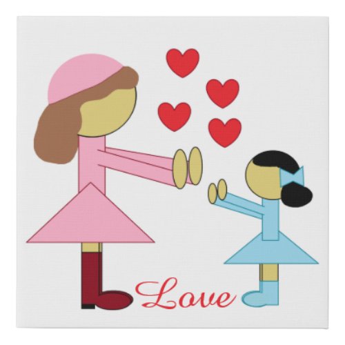 All Children Need Love II  White Faux Canvas Print