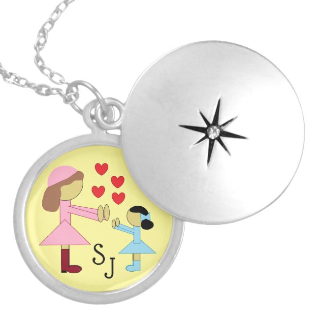 All Children Need Love in Light Yellow: Locket Necklace (Front)