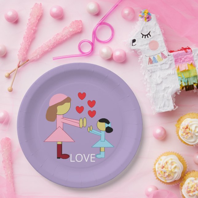 All Children Need Love: Lavender Paper Plates (Party)