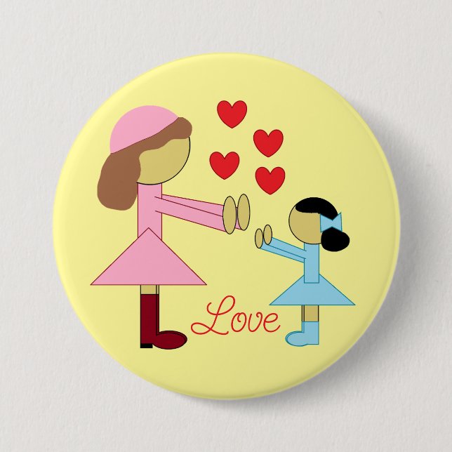 All Children Need Love: Light Yellow Button (Front)