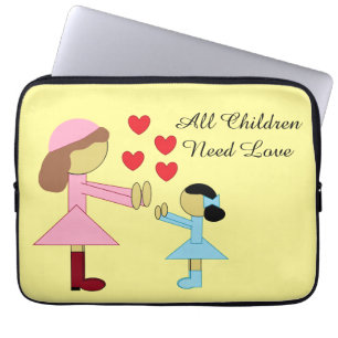 All Children Need Love:  Light Yellow Laptop Sleeve