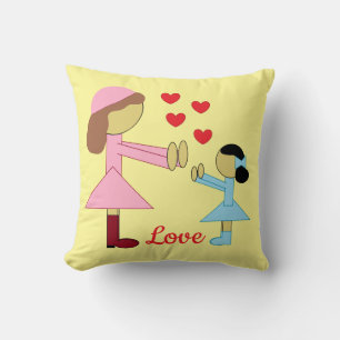 All Children Need Love: Light Yellow Throw Pillow