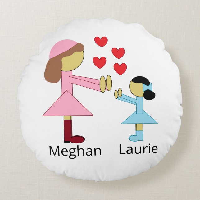 All Children Need Love:  White Round Pillow (Front)