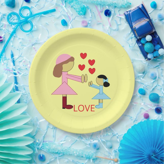 All Children Need Love: Yellow Paper Plates (Party)