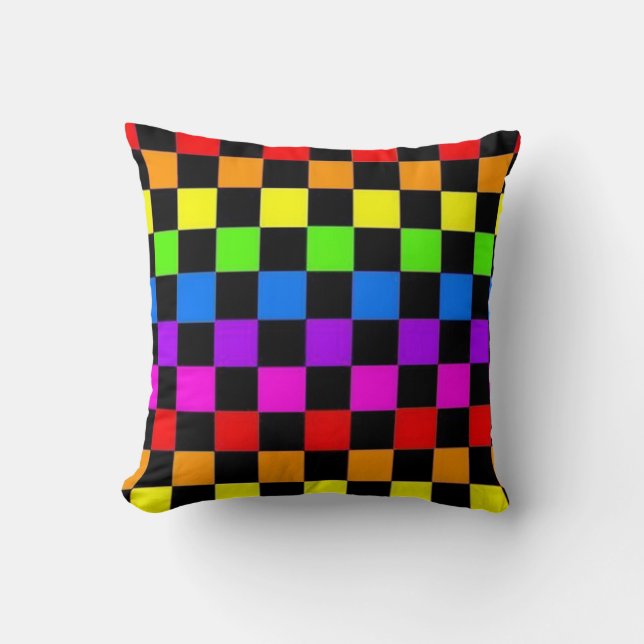 All Colors Checkered Pillow (Front)
