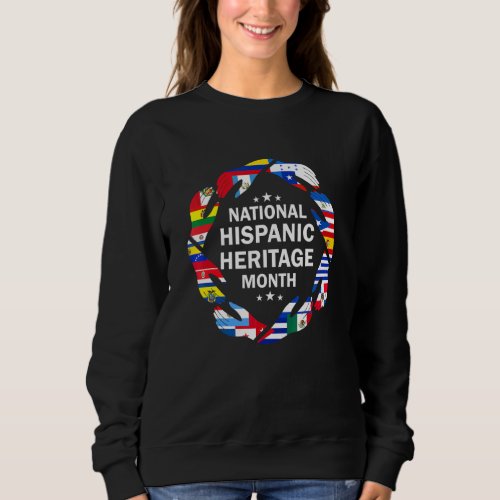 All Countries Hands Heart Hispanic Heritage Month  Sweatshirt