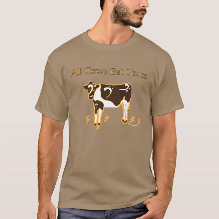 All Cows Eat Grass Bass Clef Pride! T-Shirt | Zazzle