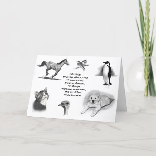 All Creatures Great And Small Animals Scripture Card