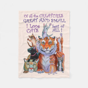 All Creatures Great and Small Cats! Fleece Blanket