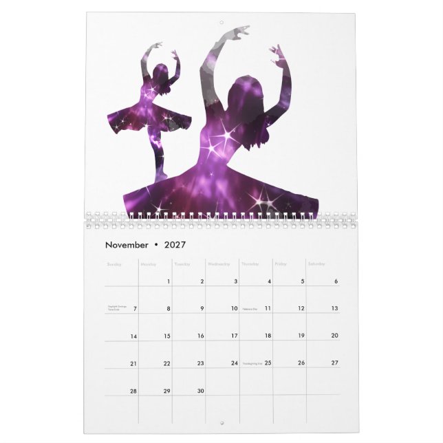 All Day Plie, Chasse, Jete ~ Ballet Design Calendar (Nov 2027)