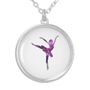 All Day Plie, Chasse, Jete ~ Ballet Design Silver Plated Necklace