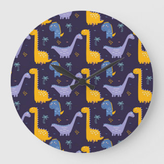 All Dinos Great and Small Large Clock