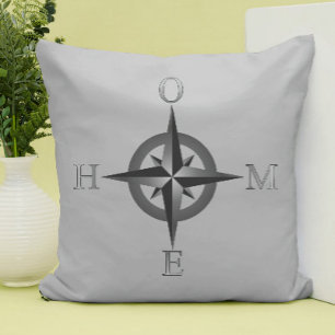 All Directions Point Home Compass Throw Pillow