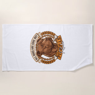 All Dogs Are Cool But Pitbulls Rule Dog Chain Bone Beach Towel