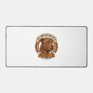 All Dogs Are Cool But Pitbulls Rule Dog Chain Bone Desk Mat