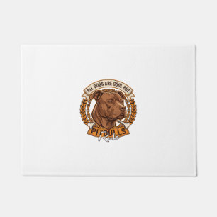 All Dogs Are Cool But Pitbulls Rule Dog Chain Bone Doormat