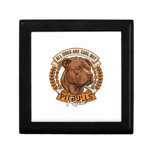 All Dogs Are Cool But Pitbulls Rule Dog Chain Bone Gift Box