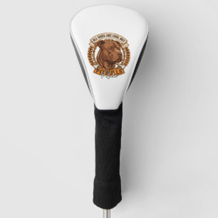 All Dogs Are Cool But Pitbulls Rule Dog Chain Bone Golf Head Cover
