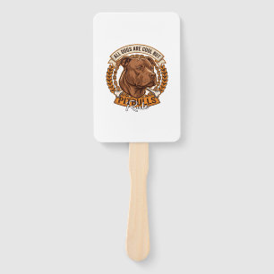 All Dogs Are Cool But Pitbulls Rule Dog Chain Bone Hand Fan