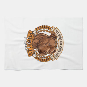 All Dogs Are Cool But Pitbulls Rule Dog Chain Bone Kitchen Towel