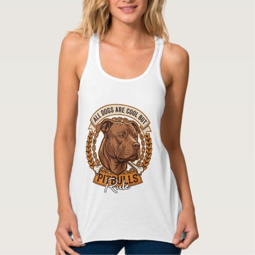 All Dogs Are Cool But Pitbulls Rule Dog Chain Bone Tank Top