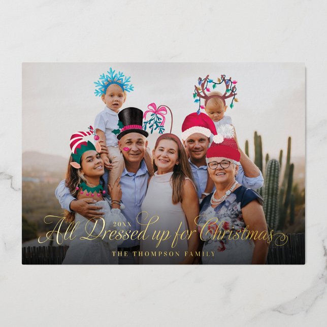 All Dressed Up Christmas Festive Christmas Costume Foil Holiday Card (Creator Uploaded)
