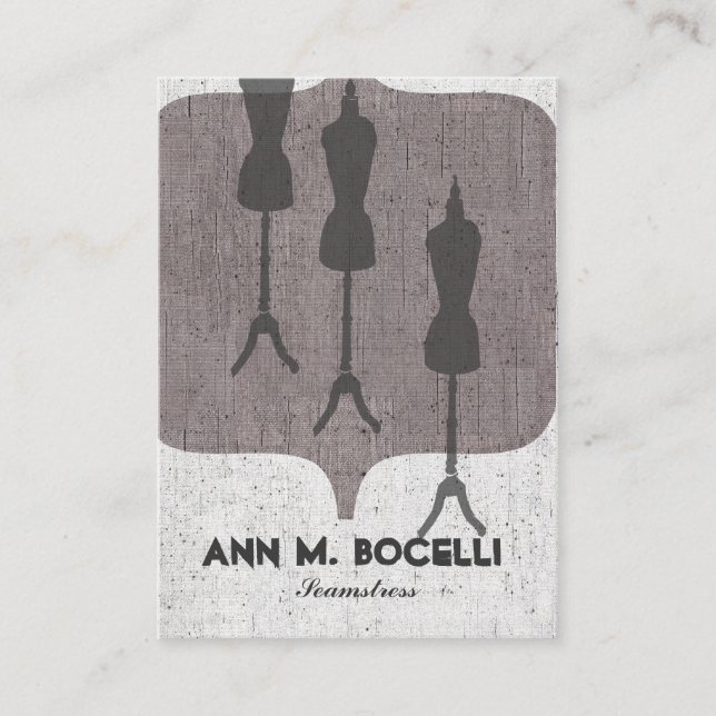 All Dressed UP Indie Vintage Mannequin N Machine Business Card (Front)