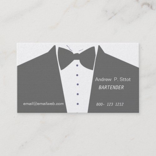 Bartender   Banquet Services Business Cards